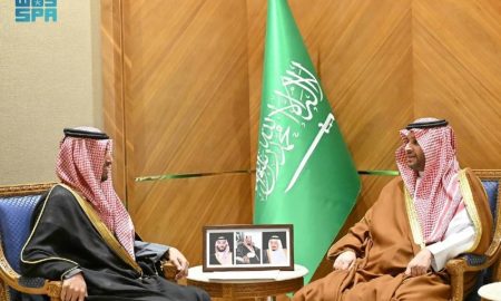 الأمير تركي بن محمد بن فهد يستقبل سفير قطر لدى المملكة