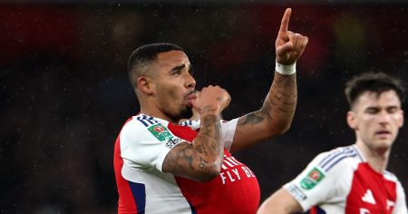 آرسنال 3-2 كريستال بالاس: ثلاثية غابرييل جيسوس ترسل الجانرز إلى نصف نهائي كأس الاتحاد الأوروبي