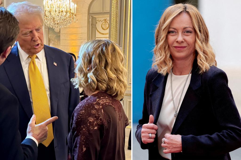 ترامب يصف رئيسة الوزراء الإيطالية جيورجيا ميلوني بأنها “سلك حي حقيقي” بعد اجتماع زعماء العالم في باريس