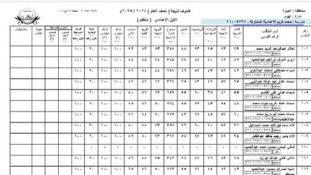 نتيجة الصف الأول الإعدادي برقم الجلوس والاسم محافظة الجيزة .. شوف درجاتك