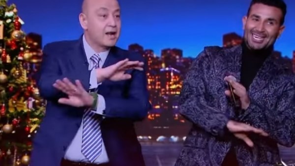لأول مرة.. دويتو ورقص على الهواء بين أحمد سعد وعمرو أديب
