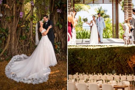 تتجه حفلات الزفاف العافية المورقة في الطبيعة