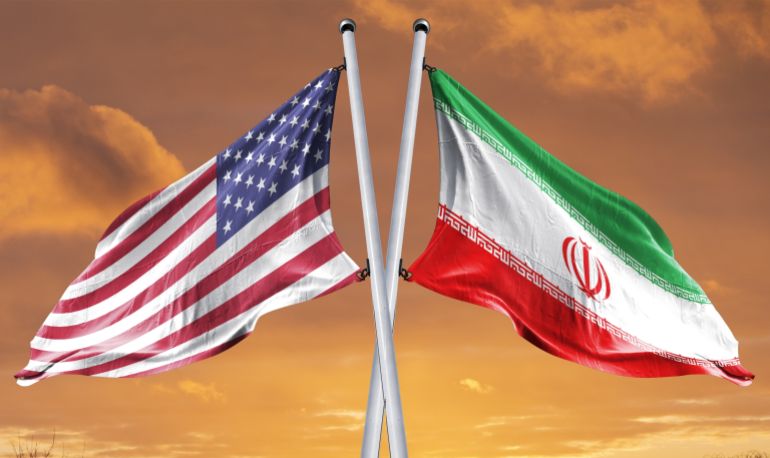 US-Iran flag