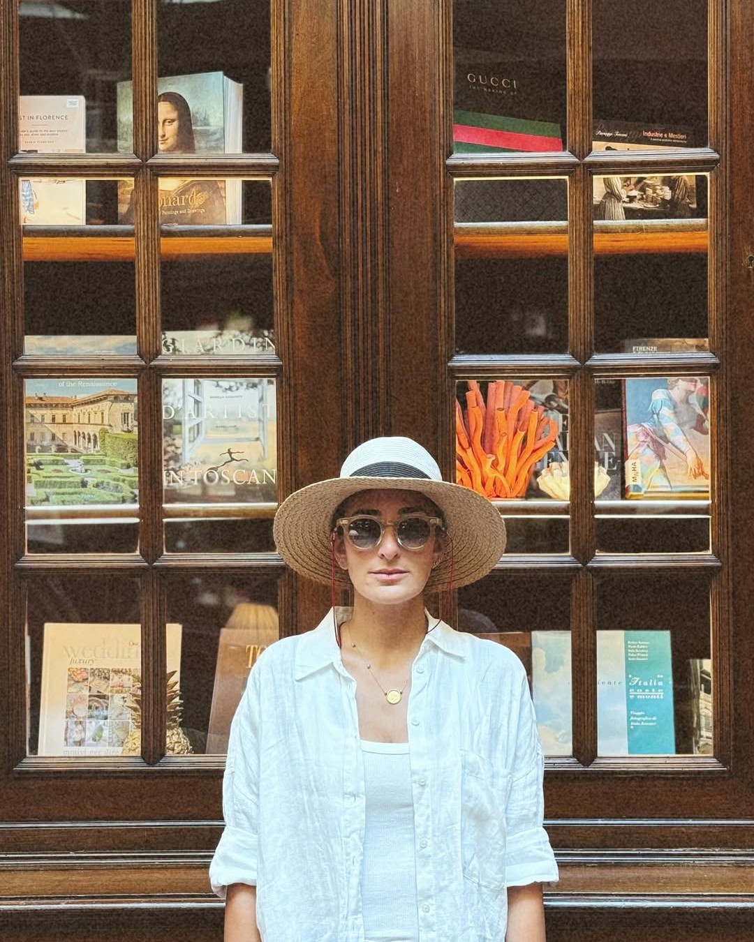 May be an image of 1 person, eyewear, hat and hat shop