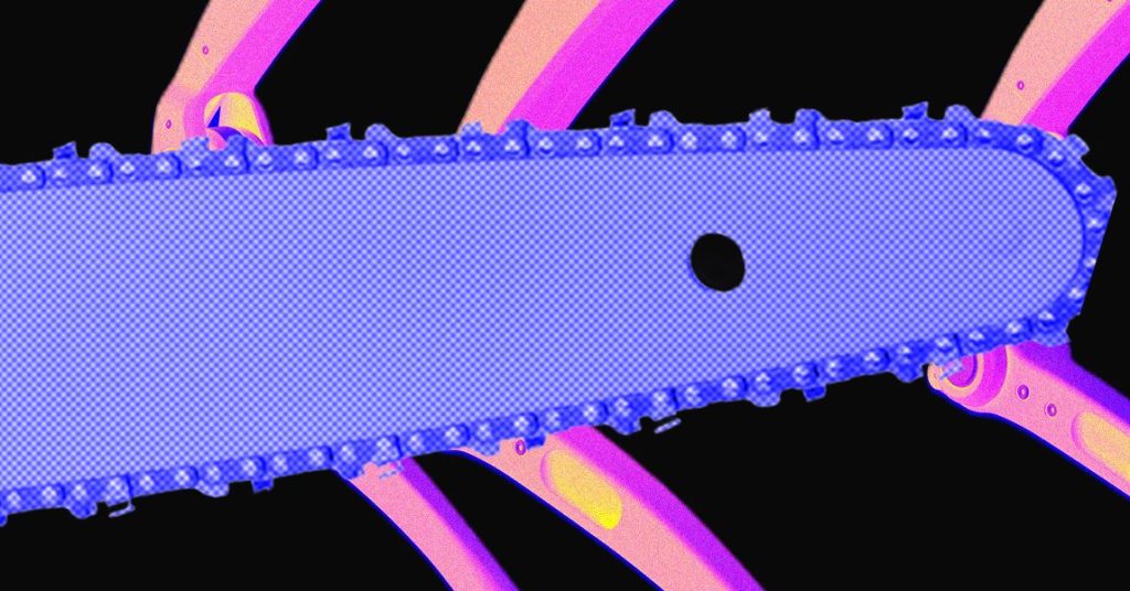 يستمر هذا الروبوت الذي يعمل بالنيابة في الذهاب حتى إذا هاجمتها بالمنشار