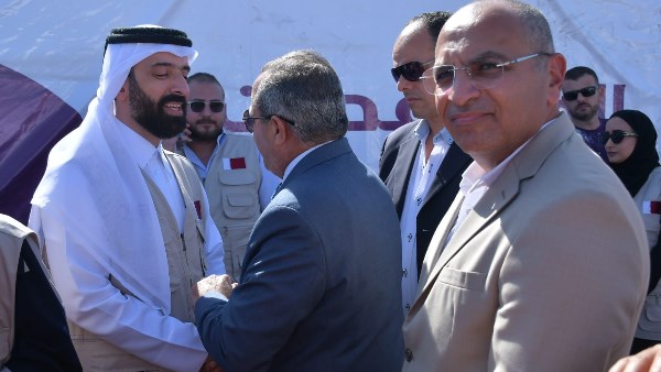 استقبال 29 ألف خيمة بميناء شرق بورسعيد كمساعدة إنسانية من قطر لأهالي فلسطين