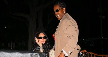 ريهانا تظهر المظهر الأول منذ ولادة الطفل الثالث ، يحتفل بعيد ميلاد روكي في أسرعا