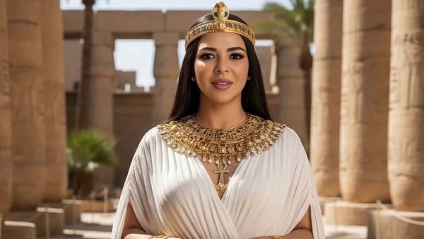 فخورة ببلدي.. إيمي سمير غانم تشارك في تريند صور الزي الفرعوني