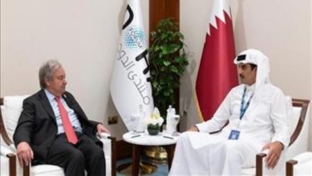 أمير قطر وأمين الأمم المتحدة يبحثان القضايا الإقليمية والدولية ذات الاهتمام المشترك