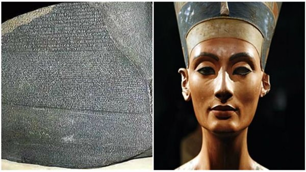 بعد افتتاح المتحف المصري الكبير.. دعوات دولية لإعادة رأس نفرتيتي وحجر رشيد إلى موطنهما الأصلي