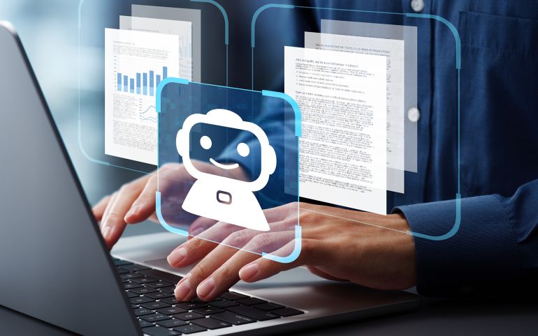 FILE PHOTO: Figurines with computers and smartphones are seen in front of the words "Artificial Intelligence AI" in this illustration taken, February 19, 2024. REUTERS/Dado Ruvic/Illustration/File Photo