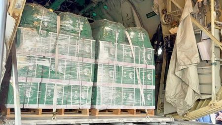 وصول الطائرة الإغاثية السعودية الـ79 لإغاثة الشعب الفلسطيني في قطاع غزة