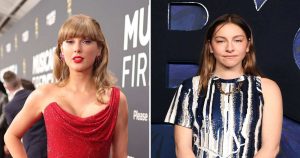 تايلور سويفت تتألق بفستان ذهبي في حفل زفاف إستي هايم (Este Haim) ليلة رأس السنة.